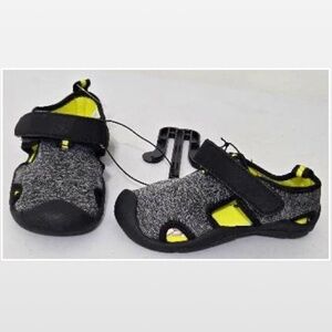New Wave Zone Shoes Boys Size 7 Toddlers Kids Grey Yellow Fisherman NWT